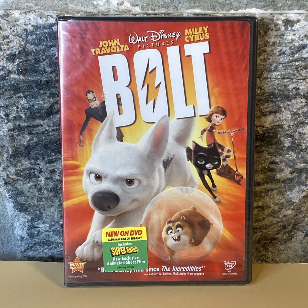 Bolt (DVD, 2008) New Sealed Walt Disney John Travolta Miley Cyrus Animated Flick